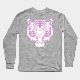 Angry tiger head illustration Long Sleeve T-Shirt